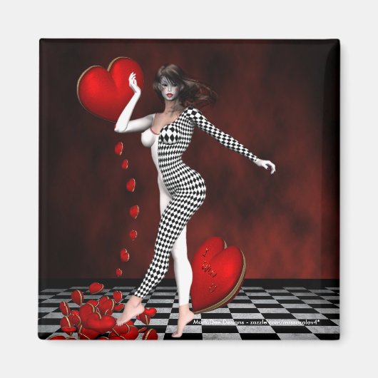 Lady Liebe Jester Magnet (Vorne)