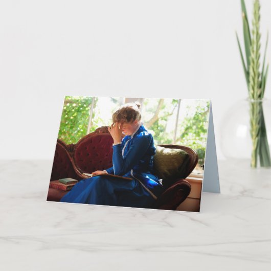 Lady liest, Viktorianisches Zitat Karte (Vorderseite)