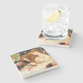 Lady Lilith (Atemberaubende Schönheit mit langem R Steinuntersetzer (Seitenansicht)