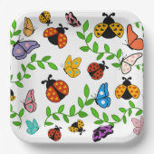 Lady Lovebug und Butterflies Party Pappteller (Vorderseite)