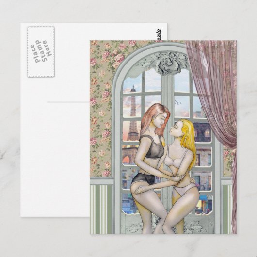 Lady Lovers Art Postkarte (Vorne/Hinten)