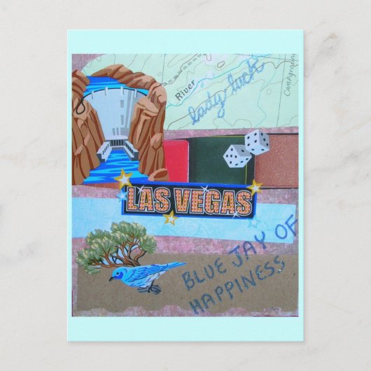 Lady Luck Collage Postkarte (Vorderseite)