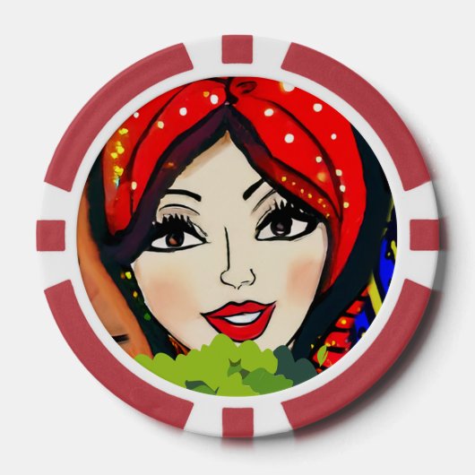 Lady Luck Game Night  Pokerchips (Vorderseite)