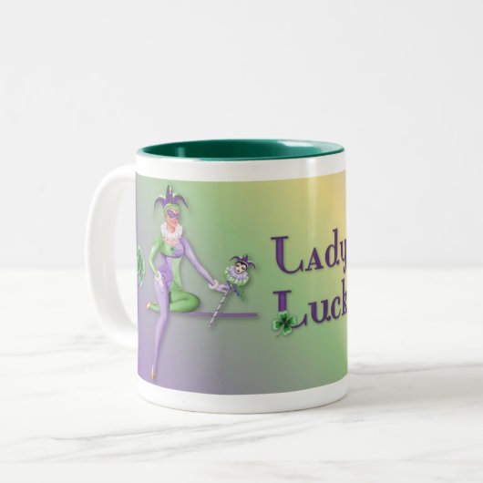 Lady Luck Harlequin Zweifarbige Tasse (Vorderseite Links)