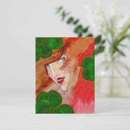 LADY LUCK IN CLOVER ST. PATRICK'S DAY PARTY INVITE EINLADUNG (Stehend Vorderseite)