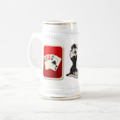 Lady Luck Poker Stein Bierglas (Vorderseite Links)