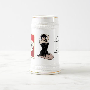 Lady Luck Poker Stein Bierglas