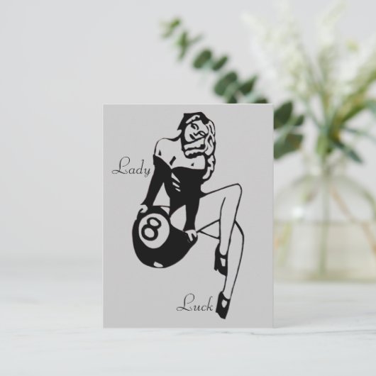 Lady Luck Postkarte (Stehend Vorderseite)