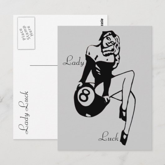 Lady Luck Postkarte (Vorne/Hinten)