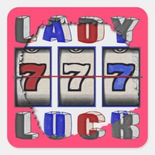 Lady Luck Quadratischer Aufkleber