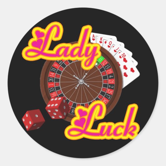 LADY LUCK RUNDER AUFKLEBER (Vorderseite)