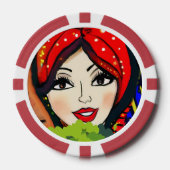 Lady Luck Spielabend Pokerchips (Vorderseite)