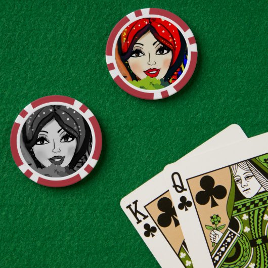 Lady Luck Spielabend Pokerchips (Pokertisch (doppelt))
