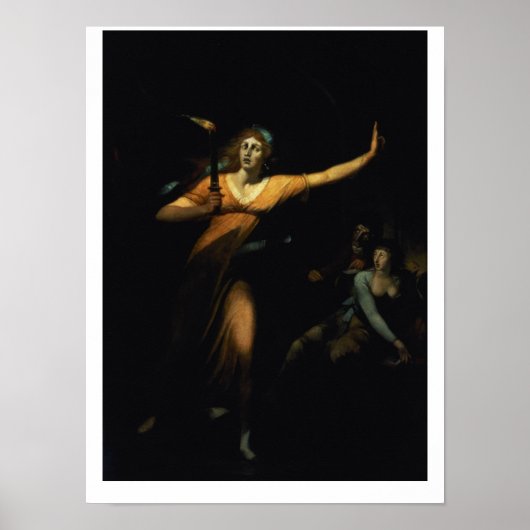 Lady Macbeth Sleepwalk, 1783 (Öl auf Leinwand) Poster (Vorne)