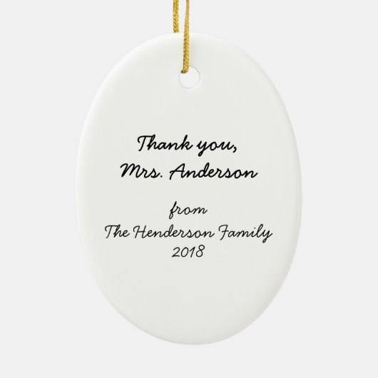 Lady Mail Carrier Vielen Dank Ornament (Hinten)