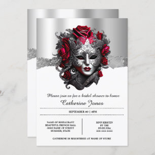 Lady masquerade venezianische Gesichtsmaske silber Einladung