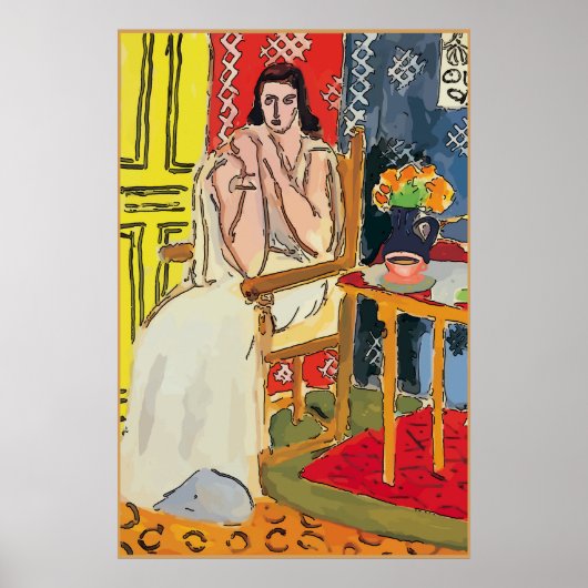 Lady Matisse mit Orange Coffee Cup Poster (Vorne)