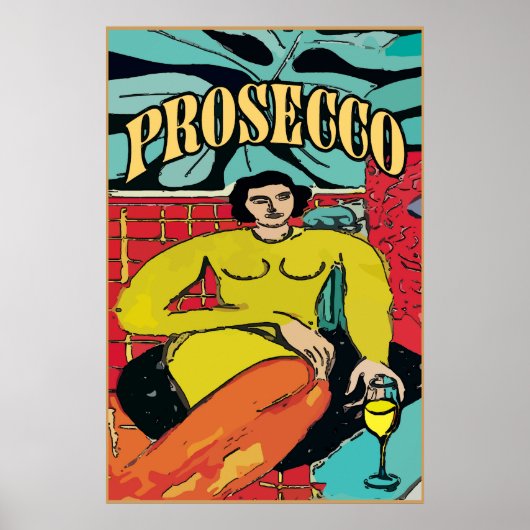 Lady Matisse with Prosecco Wine Poster (Vorne)