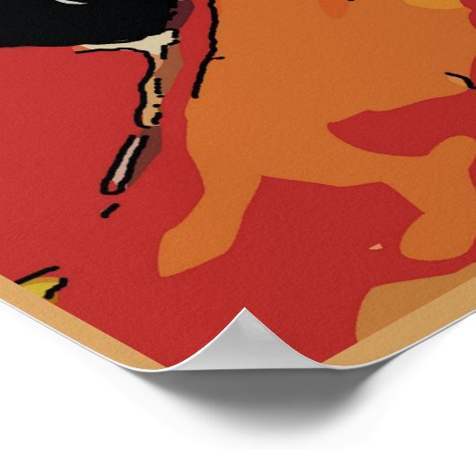 Lady Matisse with Red Wine Poster (Ecke)