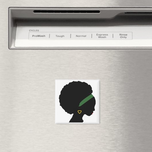 Lady mit Afro-Silhouette Magnet (In Situ (Geschirrspüler))