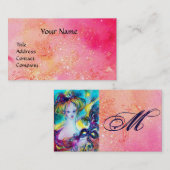 LADY MIT BEFÜRCHTTEM MASKMONOGRAMM Pink Fuchsia Visitenkarte (Vorne/Hinten)