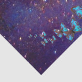 LADY MIT BLAUE BUTERRFLY Schönheit in der Natur Seidenpapier (Detail)