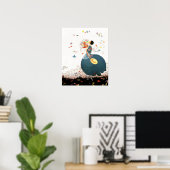 LADY MIT BLUME BOUQUET UND SCHALTFLÄDEN POSTER (Heimbüro)