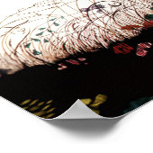 LADY MIT BLUME BOUQUET UND SCHALTFLÄDEN POSTER (Ecke)