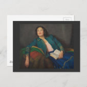 Lady mit Buch Postkarte (Vorne/Hinten)
