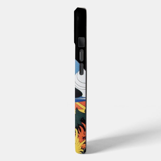 Lady mit Chrysanthemum-Blume, schwarz Case-Mate iPhone Hülle (Rückseite / Links)