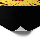 Lady mit Chrysanthemum-Blume, schwarz Poster (Ecke)