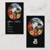 Lady mit Chrysanthemum-Blume Visitenkarte (Vorne/Hinten)