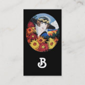 Lady mit Chrysanthemum-Blume Visitenkarte (Rückseite)