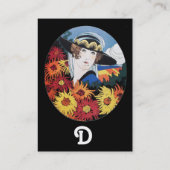 Lady mit Chrysanthemum-Blume Visitenkarte (Rückseite)