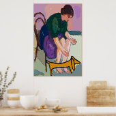 Lady mit Dackel Poster (Küche)