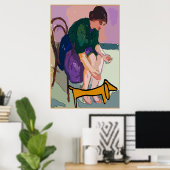 Lady mit Dackel Poster (Heimbüro)