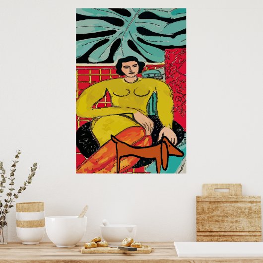 Lady mit Dackel Poster (Küche)