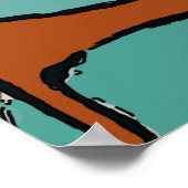 Lady mit Dackel und Gitarre Poster (Ecke)