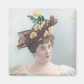 Lady mit dem Gelben Rosenhut Magnet (Vorne)