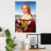 Lady mit dem Unicorn Raphael Santi Porträtmalerei Poster (Heimbüro)