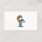 Lady mit Duster reinigen Visitenkarte (Rückseite)