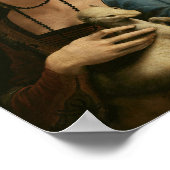 Lady mit einem Ermine - Da Vinci Portrait Print Poster (Ecke)
