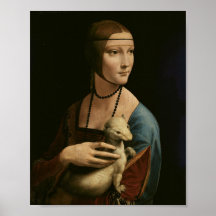 Lady mit einem Ermine - Da Vinci Portrait Print