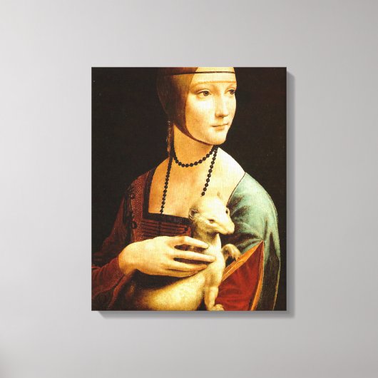 Lady mit einem Ermine,leonardo da Vinci Leinwanddruck (Vorderseite)