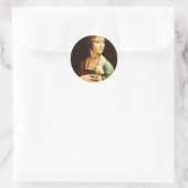 Lady mit einem Ermine, Leonardo Da Vinci Runder Aufkleber (Tasche)
