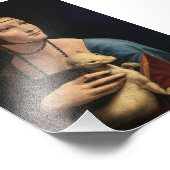 Lady mit einem Ermine von Leonardo da Vinci Fotodruck (Ecke)