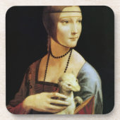 Lady mit einem Ermine von Leonardo da Vinci Getränkeuntersetzer (Vorderseite)