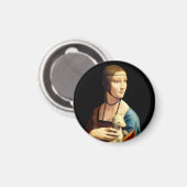 Lady mit einem Ermine von Leonardo Da Vinci Magnet (Vorderseite/Rückseite)