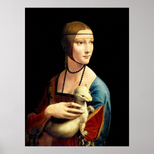 Lady mit einem Ermine von Leonardo Da Vinci Poster (Vorne)