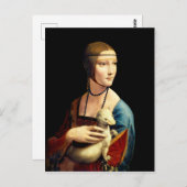 Lady mit einem Ermine von Leonardo Da Vinci Postkarte (Vorne/Hinten)
